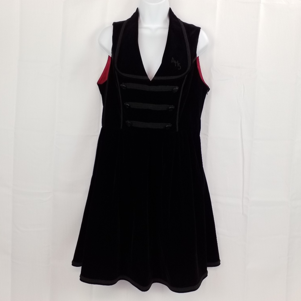 American Horror Story: Goth Velvet Hotel Bellhop Dress ~Royal Bones~